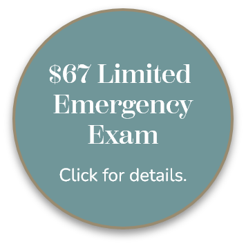 $67 Limited Emergency Exam badge.